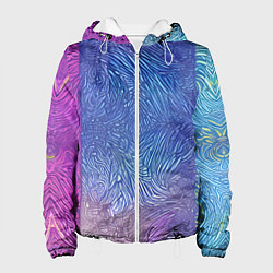 Куртка с капюшоном женская Трёхцветные узоры, цвет: 3D-белый