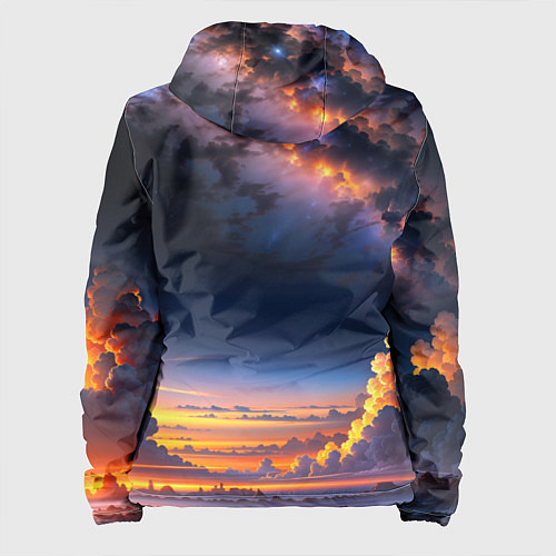 Женская куртка Млечный путь и облака на закате / 3D-Белый – фото 2