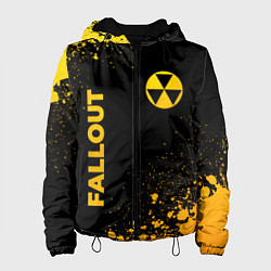 Куртка с капюшоном женская Fallout - gold gradient: надпись, символ, цвет: 3D-черный