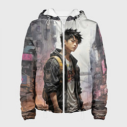 Куртка с капюшоном женская Местный хулиган, цвет: 3D-белый