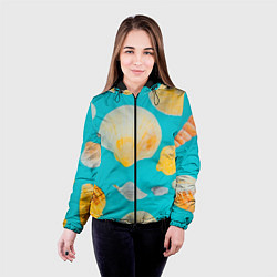 Куртка с капюшоном женская Лето, ракушки, цвет: 3D-черный — фото 2