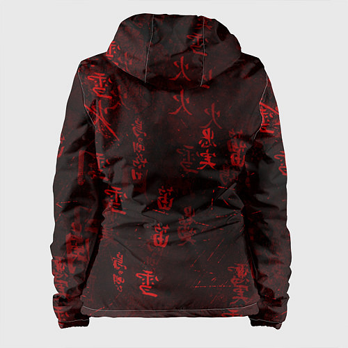 Женская куртка Красный дракон - иероглифы / 3D-Белый – фото 2