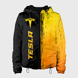 Куртка с капюшоном женская Tesla - gold gradient: по-вертикали, цвет: 3D-черный