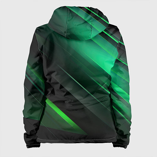 Женская куртка Black green abstract / 3D-Белый – фото 2