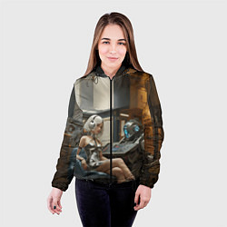 Куртка с капюшоном женская Девушка оператор, цвет: 3D-черный — фото 2