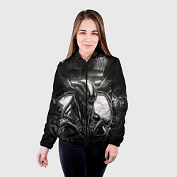 Куртка с капюшоном женская Ксеноморф в каюте космического корабля, цвет: 3D-черный — фото 2