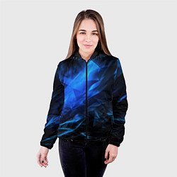 Куртка с капюшоном женская Blue black background, цвет: 3D-черный — фото 2
