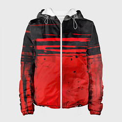Куртка с капюшоном женская Black red texture, цвет: 3D-белый