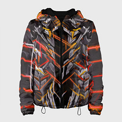 Куртка с капюшоном женская Киберпанк доспехи красные, цвет: 3D-черный