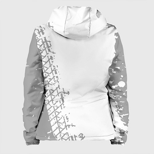 Женская куртка Opel speed на светлом фоне со следами шин: по-верт / 3D-Белый – фото 2