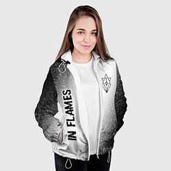 Куртка с капюшоном женская In Flames glitch на светлом фоне: надпись, символ, цвет: 3D-белый — фото 2
