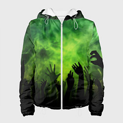 Куртка с капюшоном женская Зомби вечеринка, цвет: 3D-белый