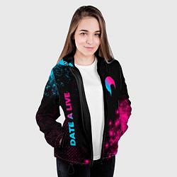 Куртка с капюшоном женская Date A Live - neon gradient: надпись, символ, цвет: 3D-черный — фото 2