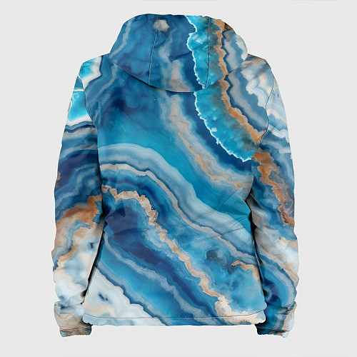Женская куртка Текстура голубого океанического агата / 3D-Черный – фото 2