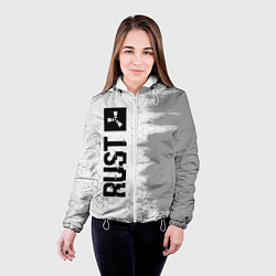 Куртка с капюшоном женская Rust glitch на светлом фоне: по-вертикали, цвет: 3D-белый — фото 2