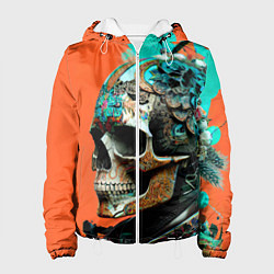 Куртка с капюшоном женская Art skull - irezumi - Japan, цвет: 3D-белый