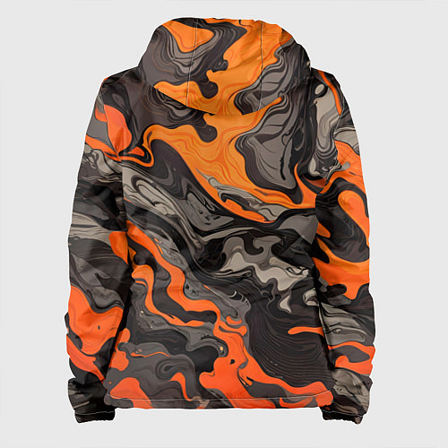 Женская куртка Оранжево-черный камуфляж / 3D-Белый – фото 2
