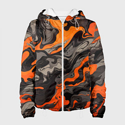 Женская куртка Оранжево-черный камуфляж