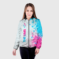 Куртка с капюшоном женская The Sims neon gradient style: по-вертикали, цвет: 3D-черный — фото 2