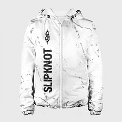 Куртка с капюшоном женская Slipknot glitch на светлом фоне: по-вертикали, цвет: 3D-белый