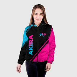 Куртка с капюшоном женская Akira - neon gradient: надпись, символ, цвет: 3D-черный — фото 2