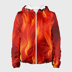 Куртка с капюшоном женская Огонь рыжий, цвет: 3D-белый