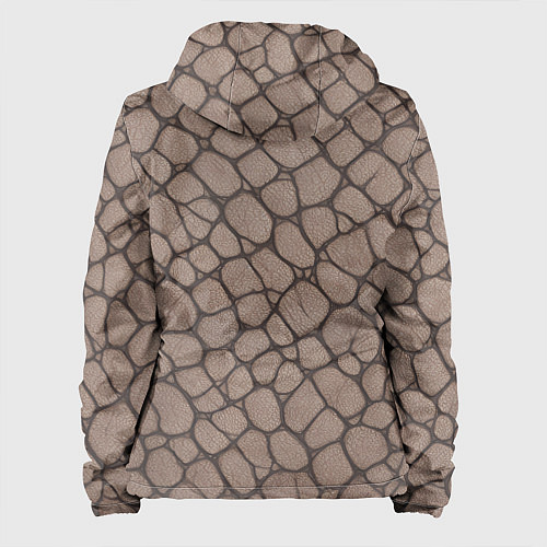 Женская куртка Серая кожа крокодила / 3D-Белый – фото 2