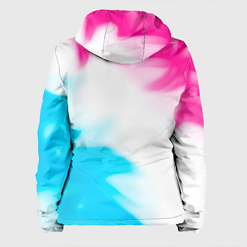 Женская куртка Rainbow Six neon gradient style: надпись, символ / 3D-Черный – фото 2