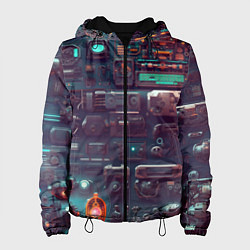 Куртка с капюшоном женская Технические панели, цвет: 3D-черный