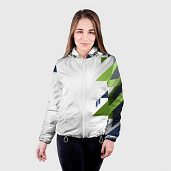Куртка с капюшоном женская Геометрическая абстракция вектор, цвет: 3D-белый — фото 2