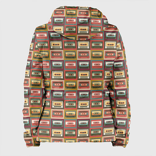 Женская куртка Коллекция старинных аудиокассет / 3D-Черный – фото 2