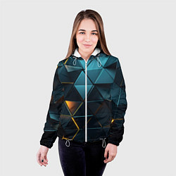 Куртка с капюшоном женская Объемные частицы с подсветкой, цвет: 3D-белый — фото 2