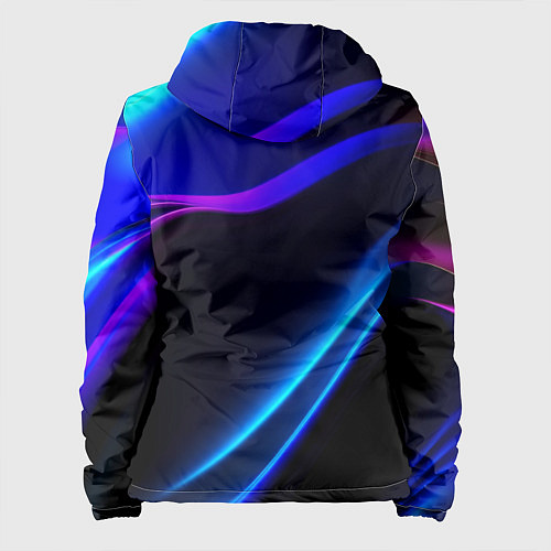 Женская куртка Синий градиент - нейросеть / 3D-Черный – фото 2