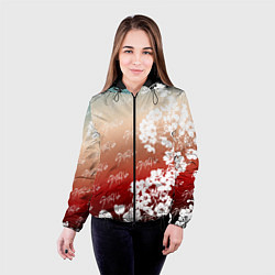 Куртка с капюшоном женская Stray Kids flowers, цвет: 3D-черный — фото 2