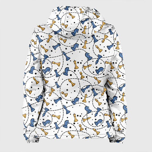 Женская куртка Синие и желтые шахматные фигуры на белом фоне / 3D-Белый – фото 2
