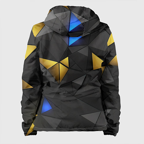 Женская куртка Black yellow geometry / 3D-Белый – фото 2