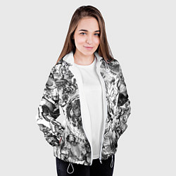 Куртка с капюшоном женская Тату битвы ангелов и демонов, цвет: 3D-белый — фото 2