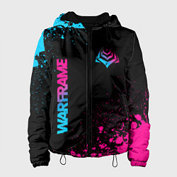 Куртка с капюшоном женская Warframe - neon gradient: надпись, символ, цвет: 3D-черный