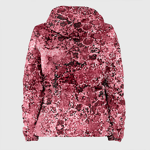 Женская куртка Мозаичный узор в коричнево-красных тонах / 3D-Черный – фото 2