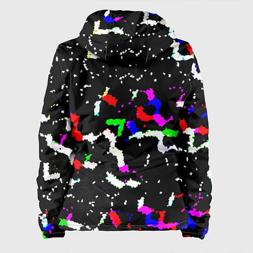Женская куртка Цветные угловатые фигуры на черном / 3D-Белый – фото 2