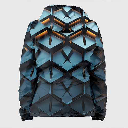 Женская куртка Металлические объемные чешуйчатые ромбы / 3D-Черный – фото 2