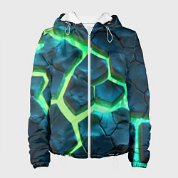 Женская куртка Яркий зеленый разлом плит