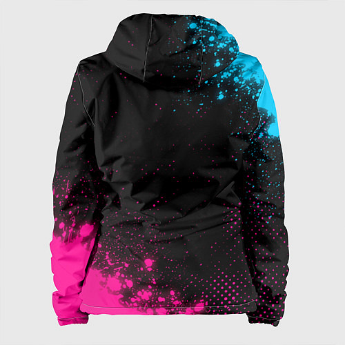 Женская куртка Sally Face - neon gradient: надпись, символ / 3D-Черный – фото 2