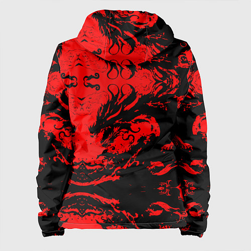 Женская куртка Черный дракон на красном небе / 3D-Белый – фото 2