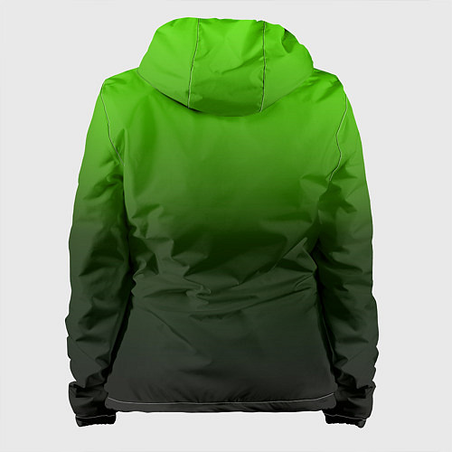 Женская куртка Градиент ядовитый зеленый - черный / 3D-Черный – фото 2