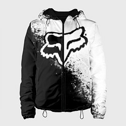 Куртка с капюшоном женская Fox motocross - черно-белые пятна, цвет: 3D-черный