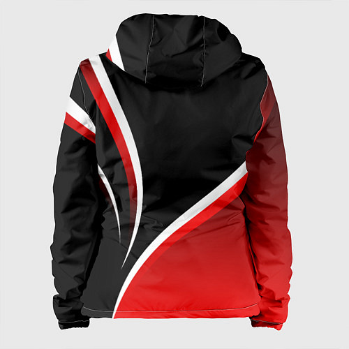 Женская куртка Кавасаки - красные волны / 3D-Белый – фото 2