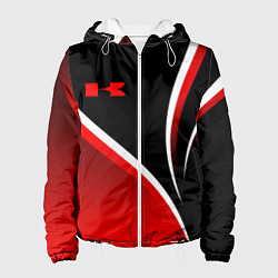 Женская куртка Кавасаки - красные волны