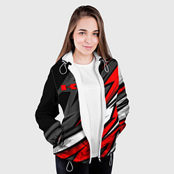 Куртка с капюшоном женская Kawasaki - red uniform, цвет: 3D-белый — фото 2