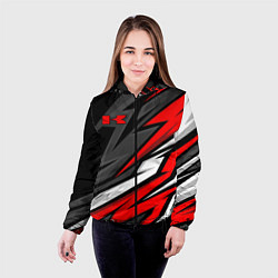 Куртка с капюшоном женская Kawasaki - red uniform, цвет: 3D-черный — фото 2